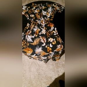 Floral Black and Yellow Dress